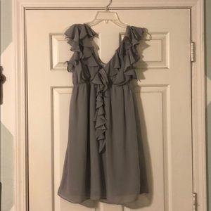 Gray ruffled dress